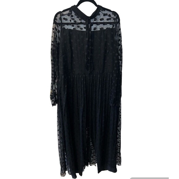 SHEIN CURVE Jumpsuit Womens Plus 4X/20 Tie Neck Polka Dot Mesh Feminine Fairy - Picture 1 of 12